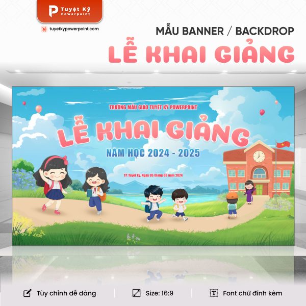 Mẫu Backdrop / Banner Lễ Khai Giảng
