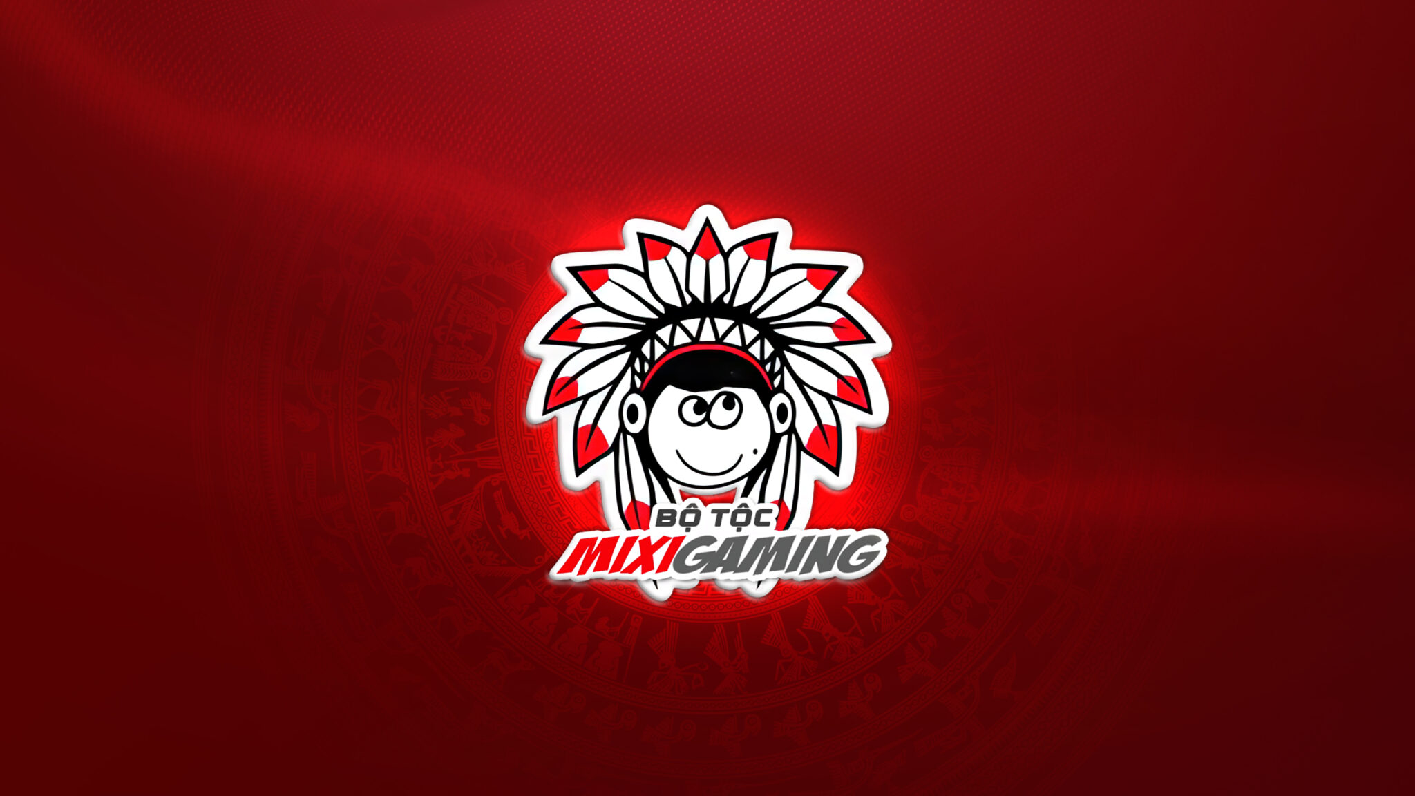 Hình nền logo Bộ tộc MixiGaming trên nền Trống Đồng