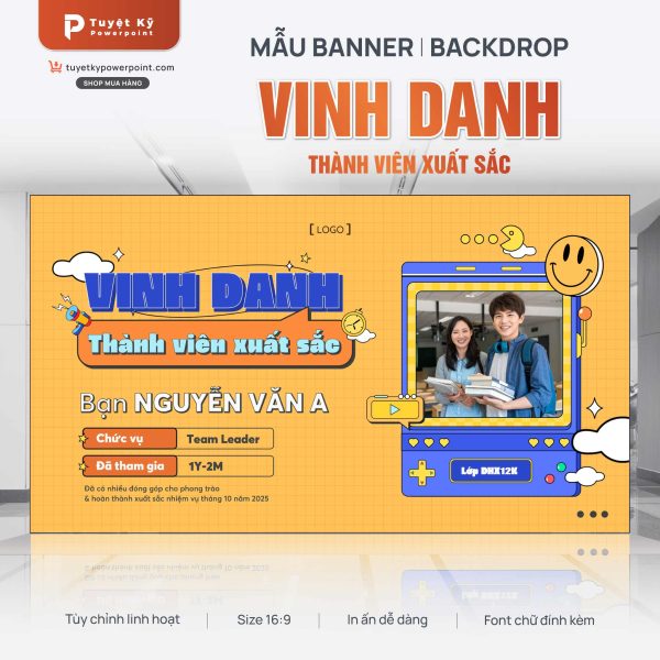 Mẫu Banner/Backdrop Vinh danh thành viên xuất sắc