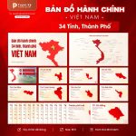 Slide Bản đồ hành chính 34 tỉnh, thành phố nước CHXHCN Việt Nam (2025)